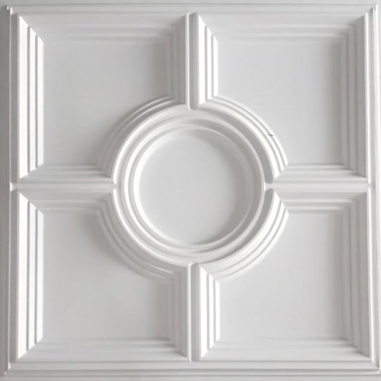 Modern PVC False Ceiling - 60x60 cm Medallion Design White