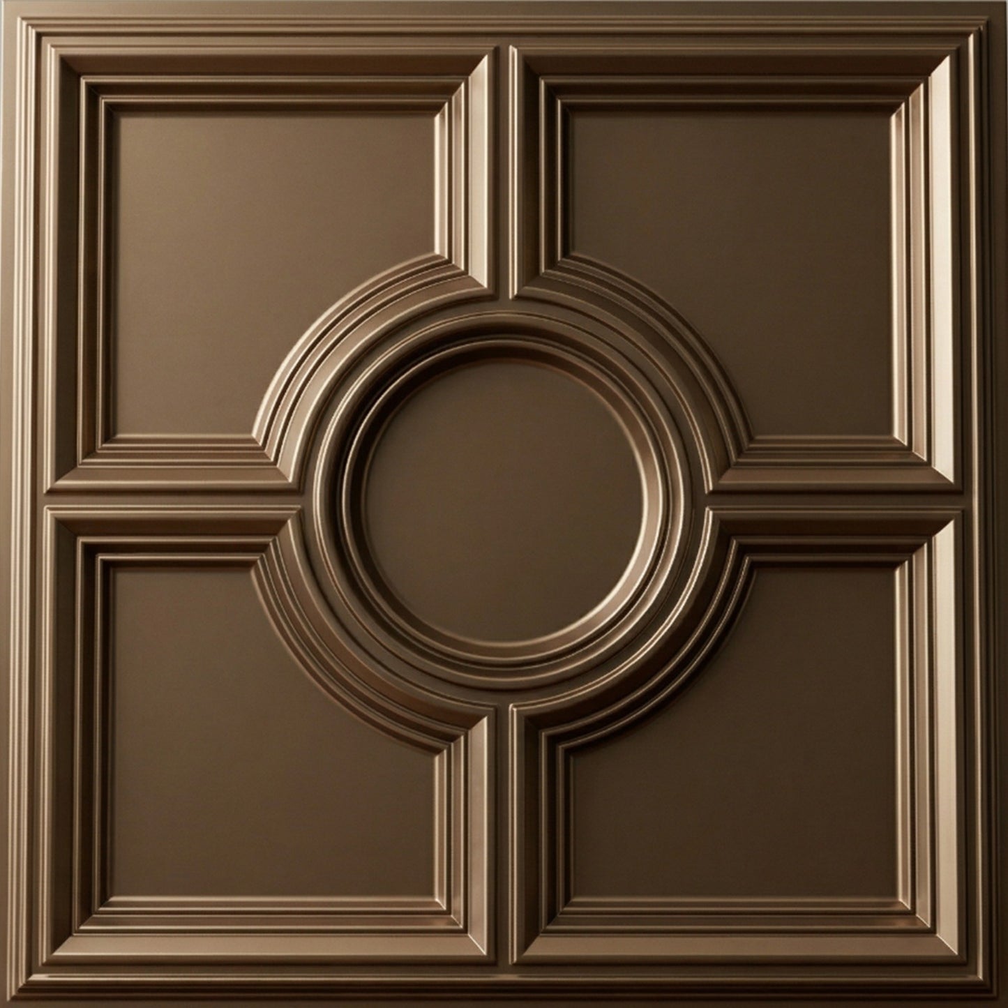 Modern PVC False Ceiling - 60x60 cm Medallion Design Red Copper