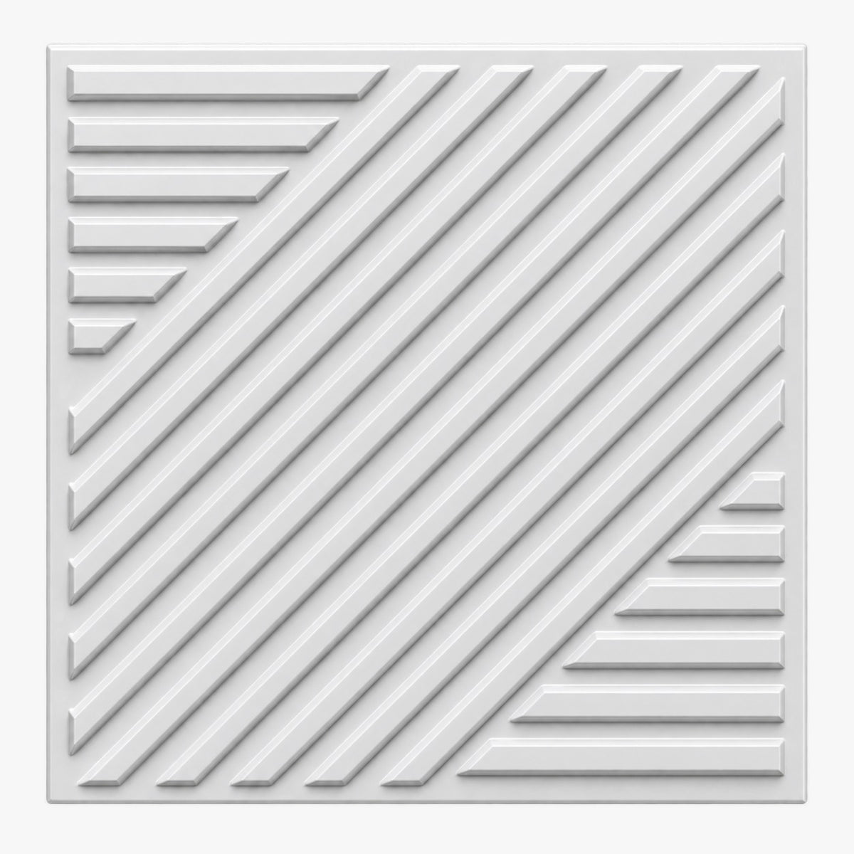 3D Wall Panels - PVC Diagonal Stripe Design 50X50 cm pastel White