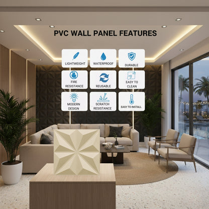 White Tail Crysal Design 3D Wall Panel View-3