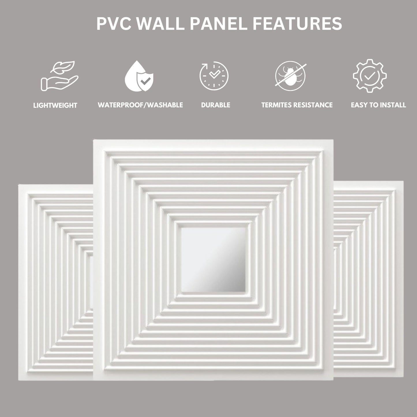 White - Silver Self Adhesive Panels Line Design