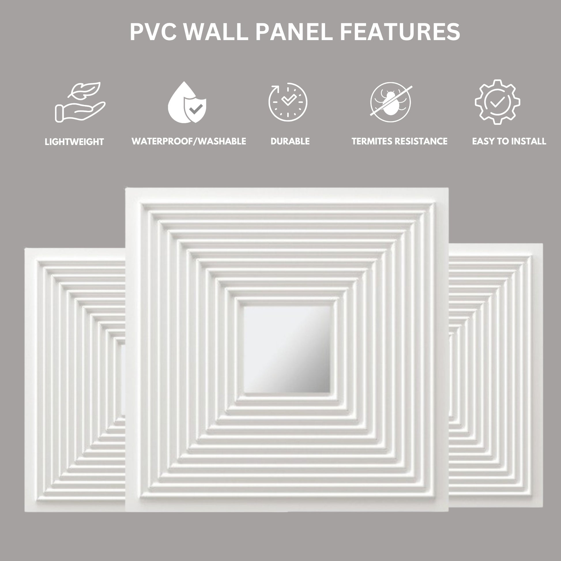 White - Silver Self Adhesive Panels Line Design