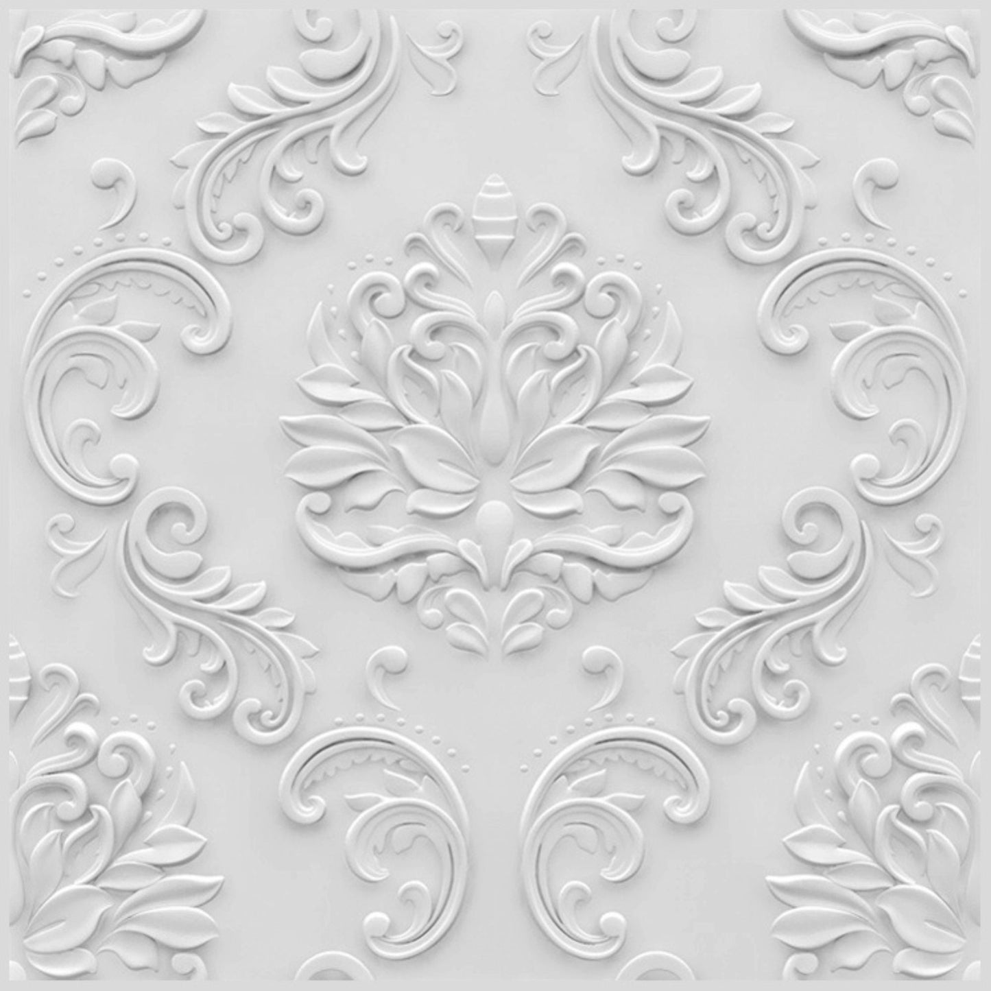 Classic White Self Adhesive Panels Damask Design
