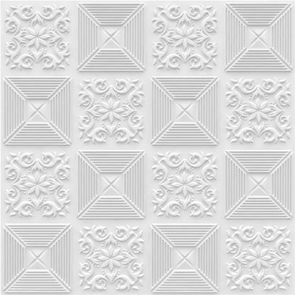 White Self Adhesive Wall Panels Flower Design
