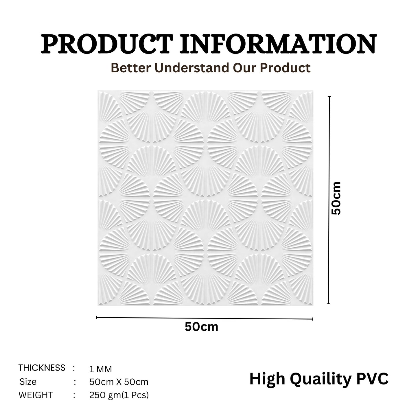 Classic White Self Adhesive Panels Hand Fan Design