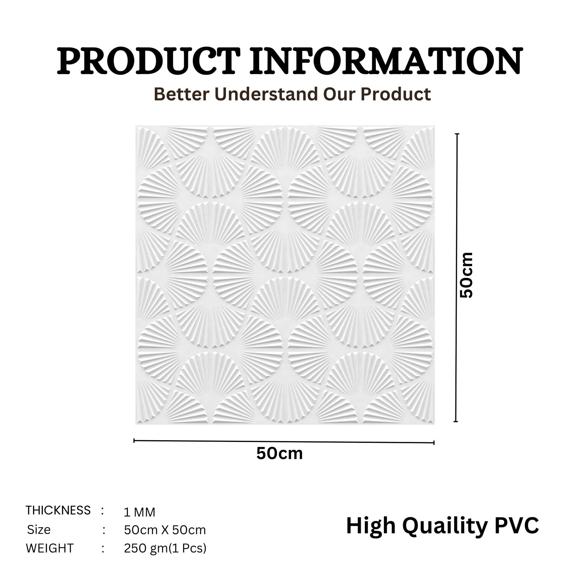 Classic White Self Adhesive Panels Hand Fan Design