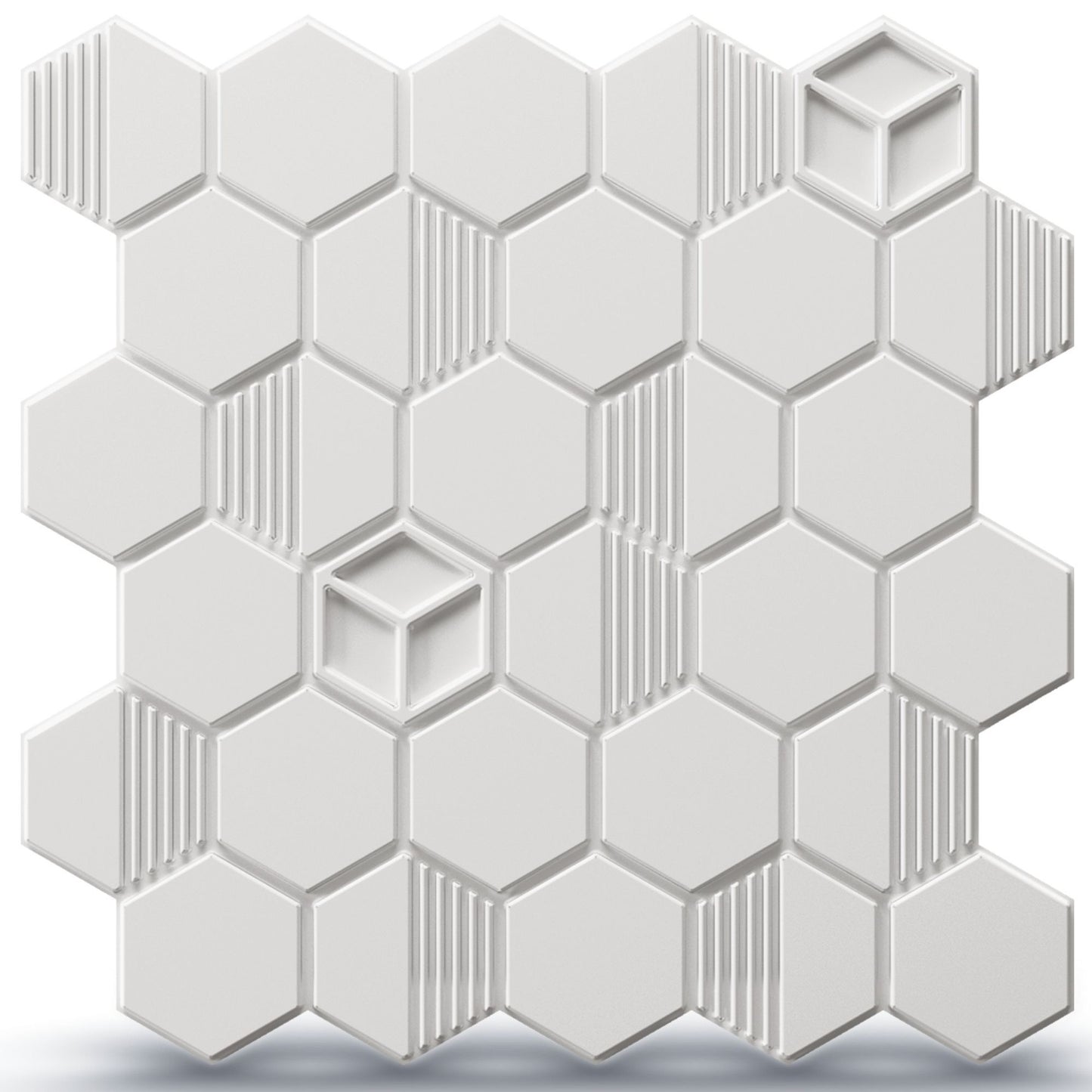 Classic White Self Adhesive Panels Hexagon Design
