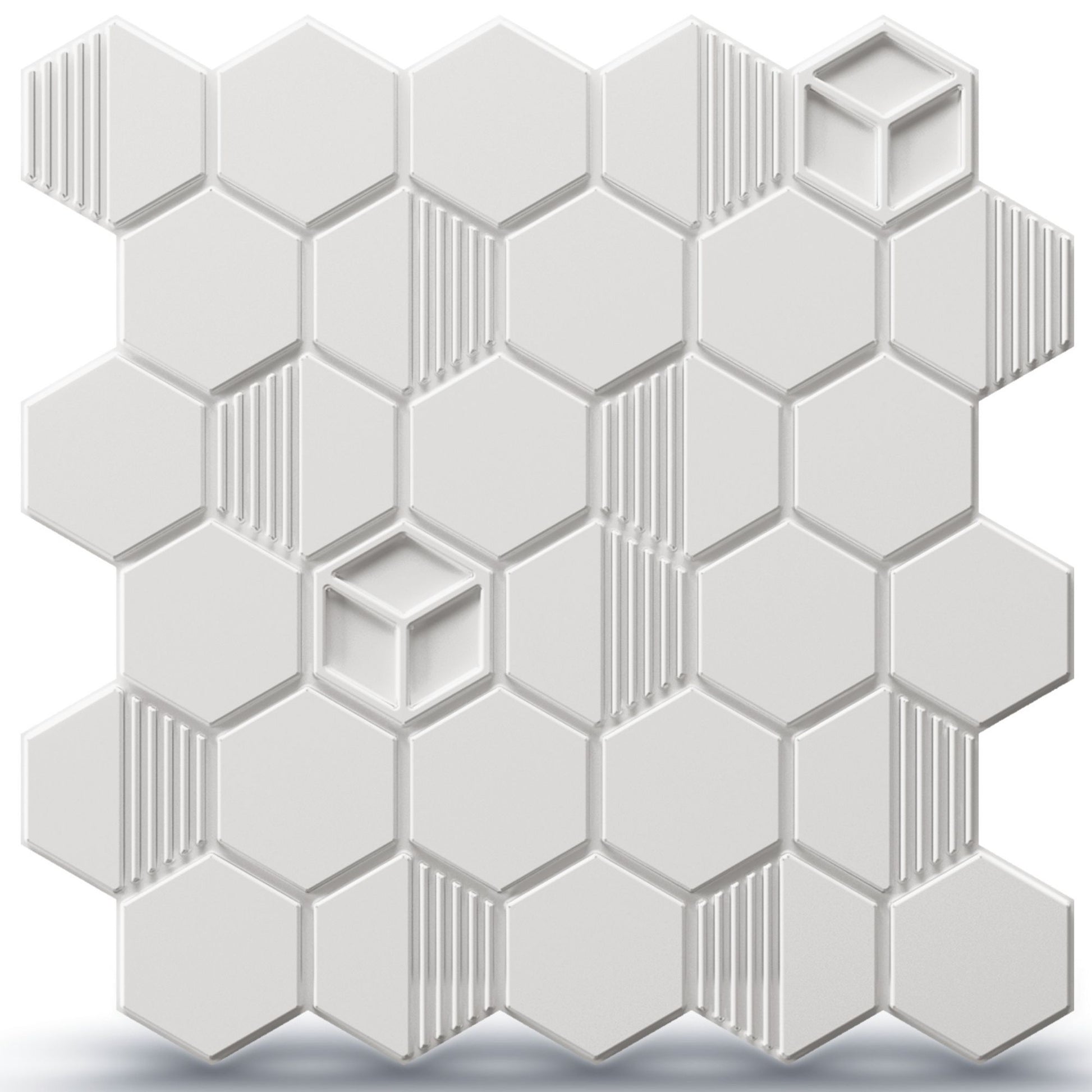 Classic White Self Adhesive Panels Hexagon Design
