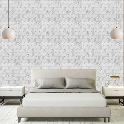 Classic White Self Adhesive Panels Hexagon Design
