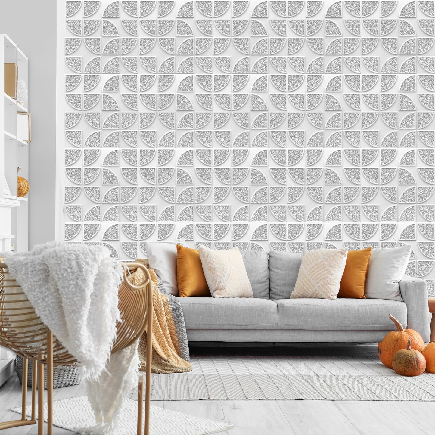 3D Self Adhesive Wall Panel Quarter Circle Design- 50x50cm