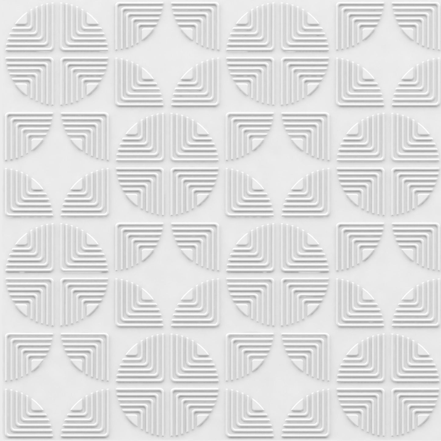 White Self Adhesive Panels Quarter Circle Design
