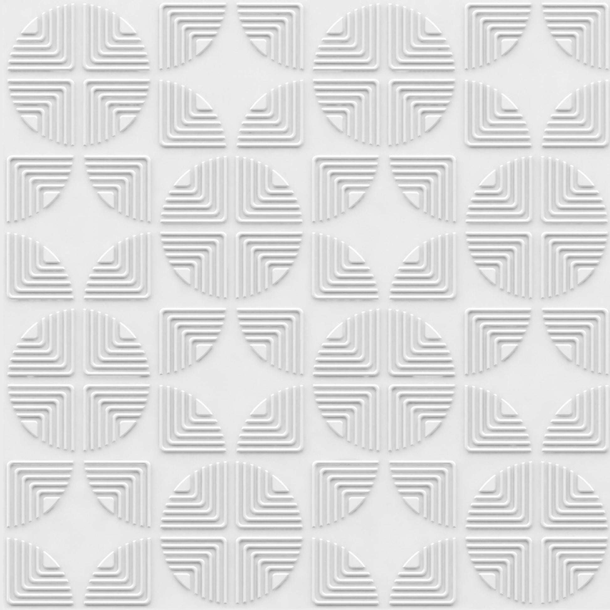 White Self Adhesive Panels Quarter Circle Design
