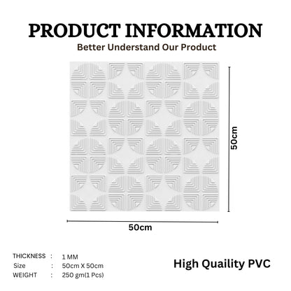 White Self Adhesive Panels Quarter Circle Design
