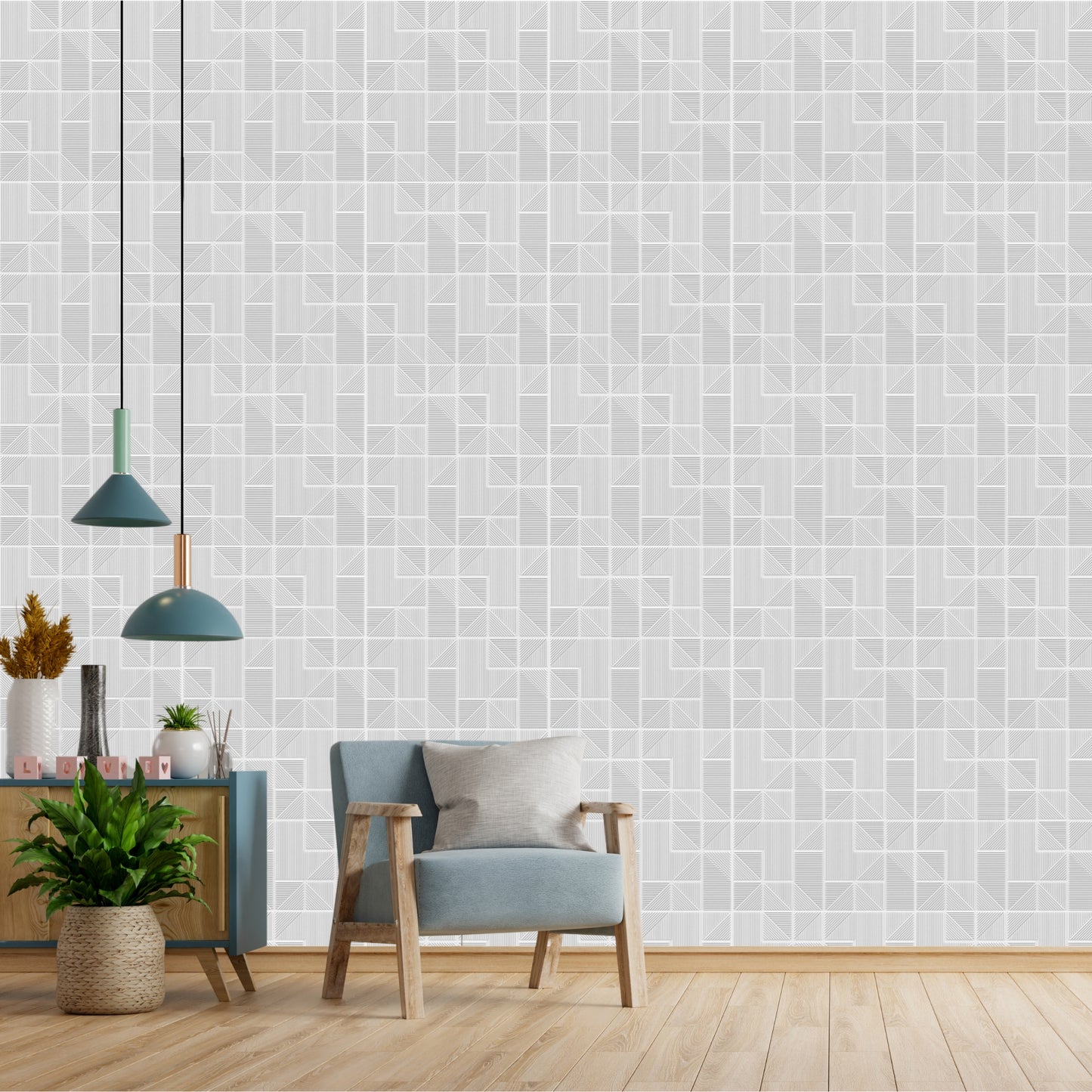 White Self Adhesive Panels Stripe Design