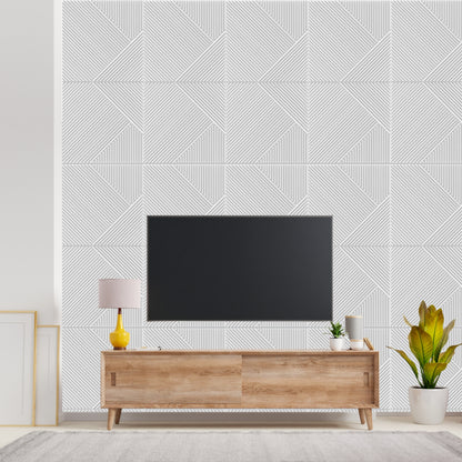 Classic White Self Adhesive Panels Stripe Design