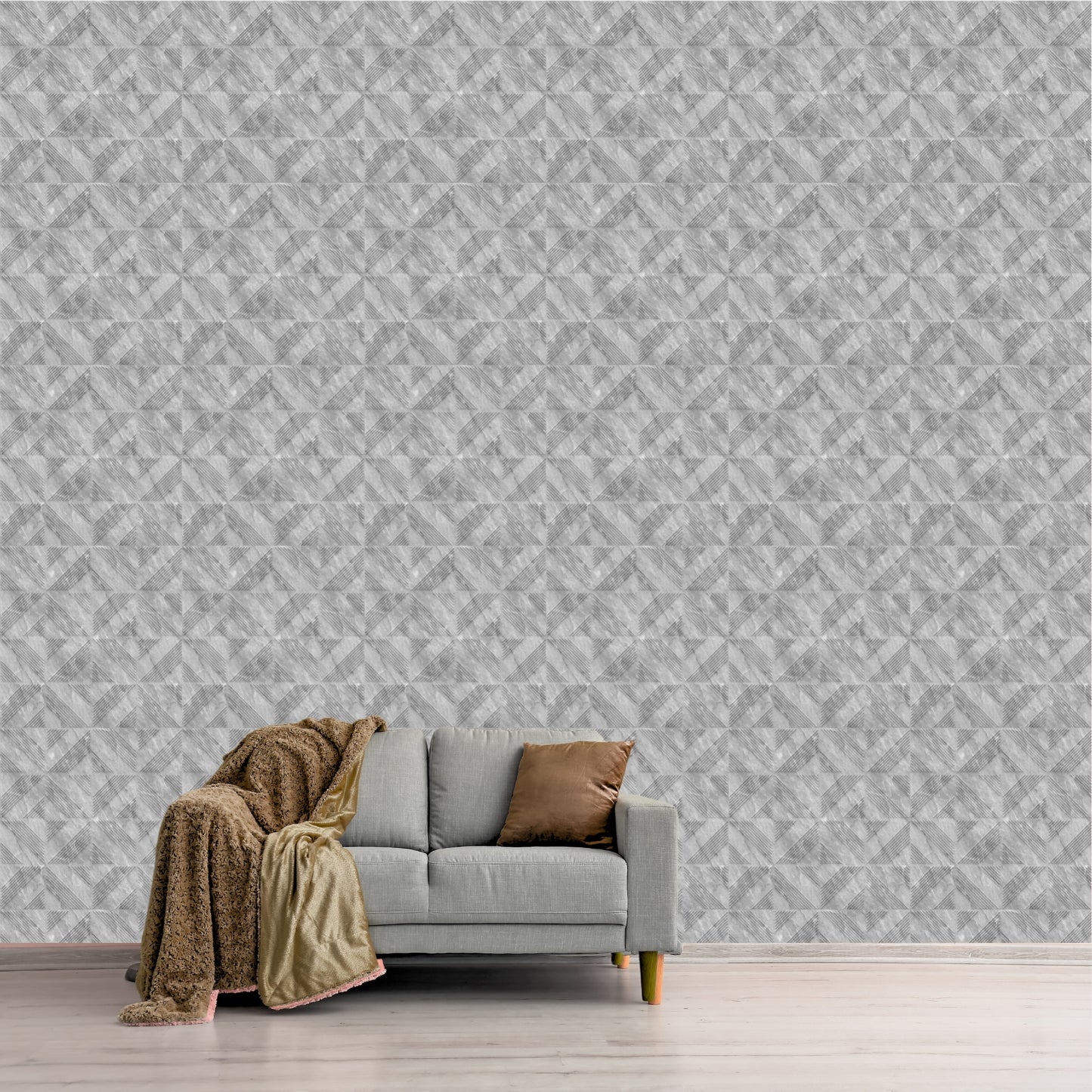 White Marble Self Adhesive Panels triangle Design