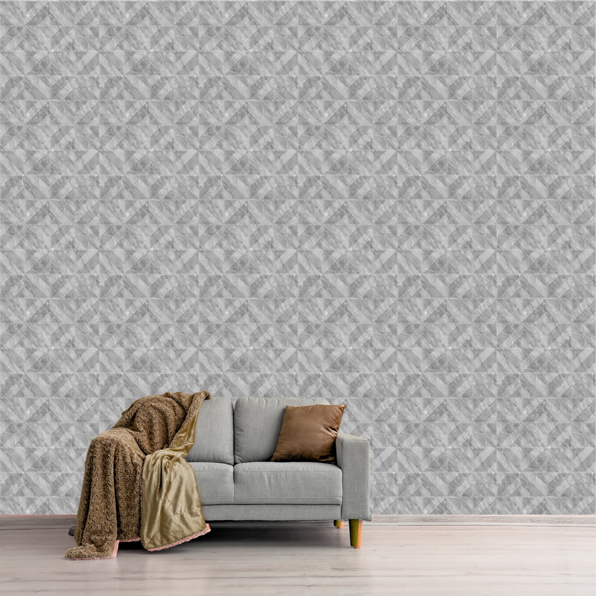 White Marble Self Adhesive Panels triangle Design