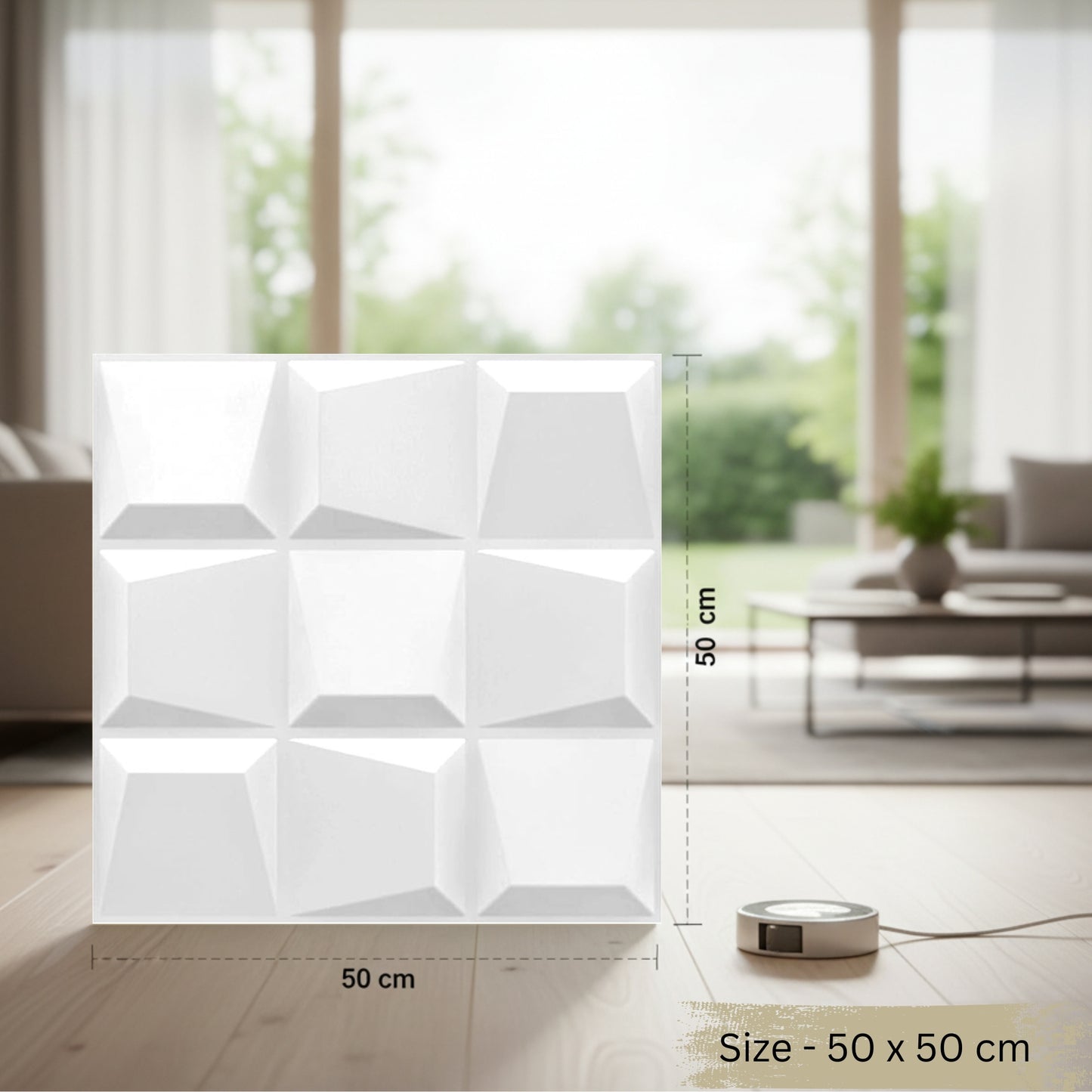 White Cubical Design 3D Wall Panels View-4