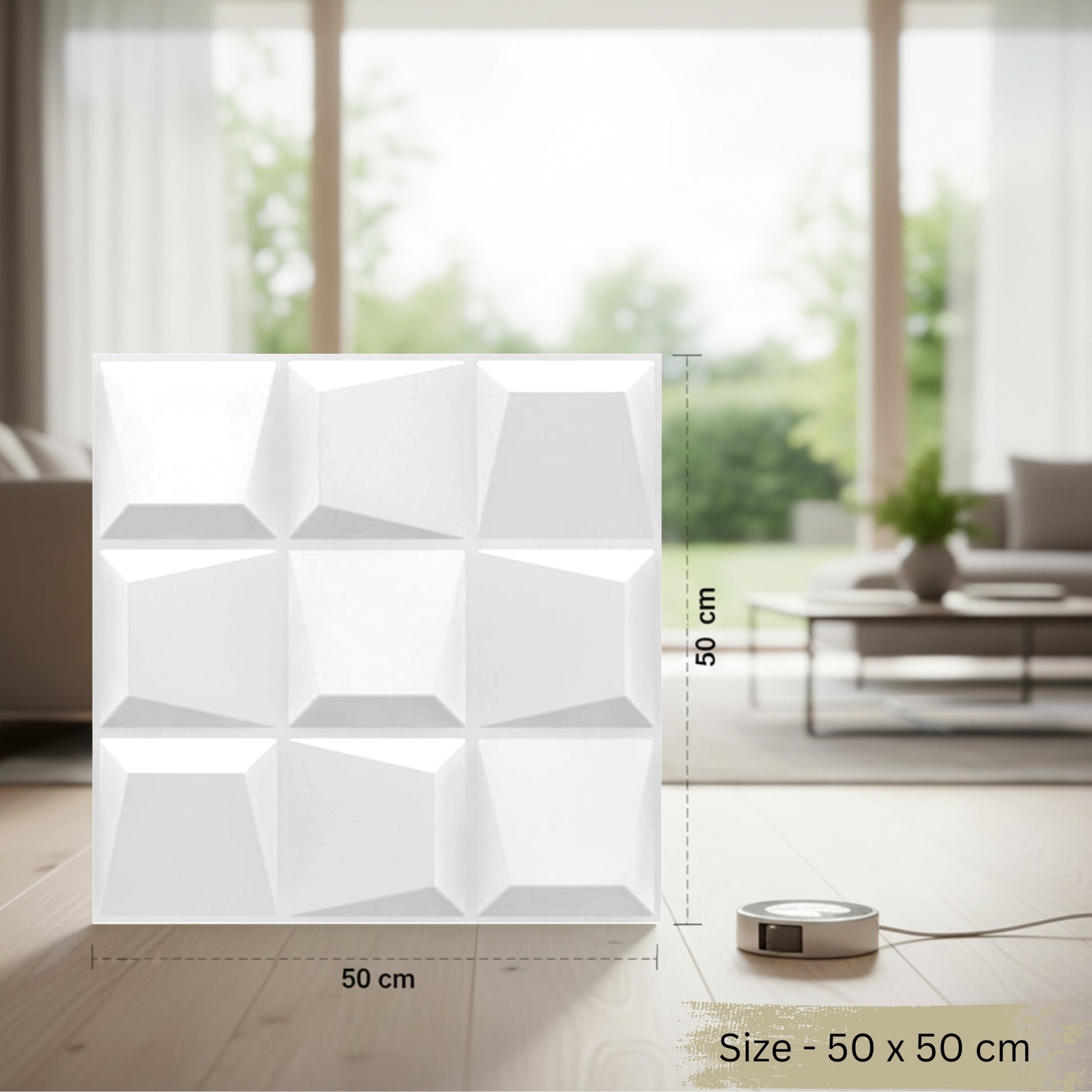 White Cubical Design 3D Wall Panels View-4