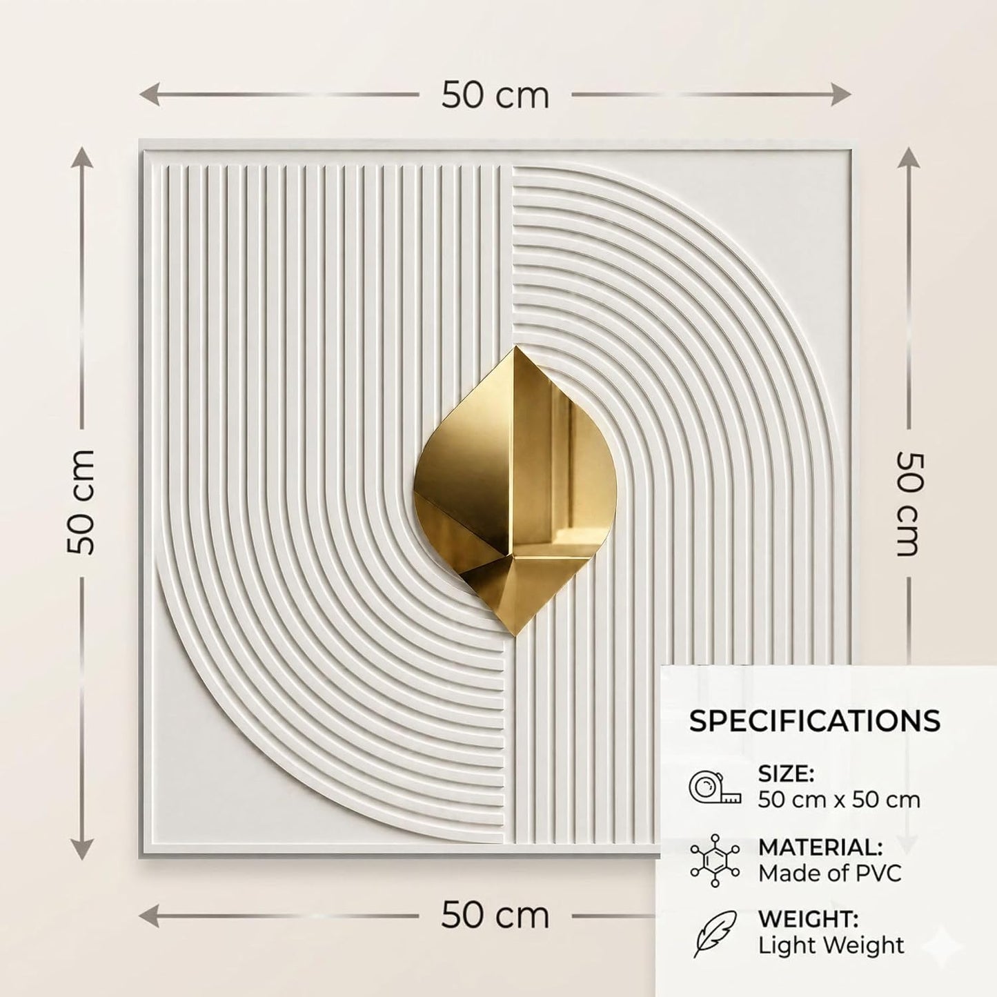 White 3D Wall Panels Curve Line Design
