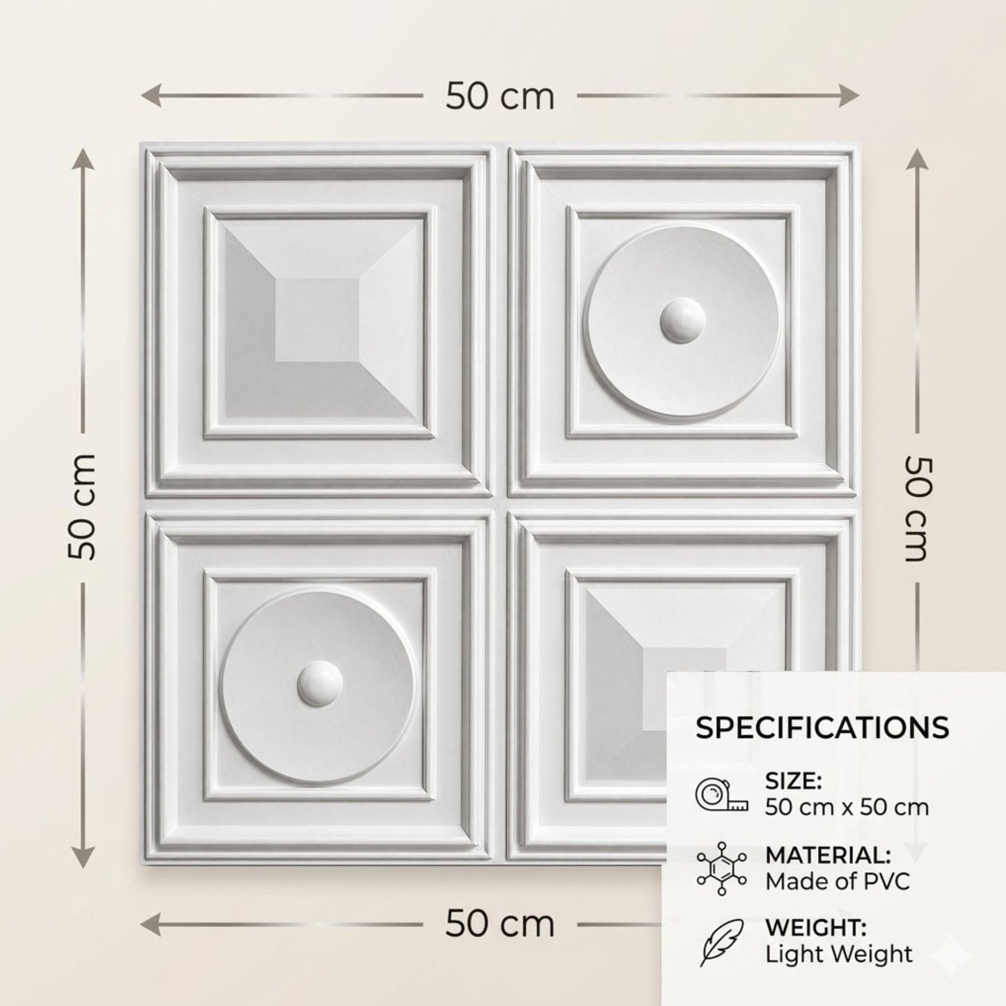White 3D Wall Panels Dome Design