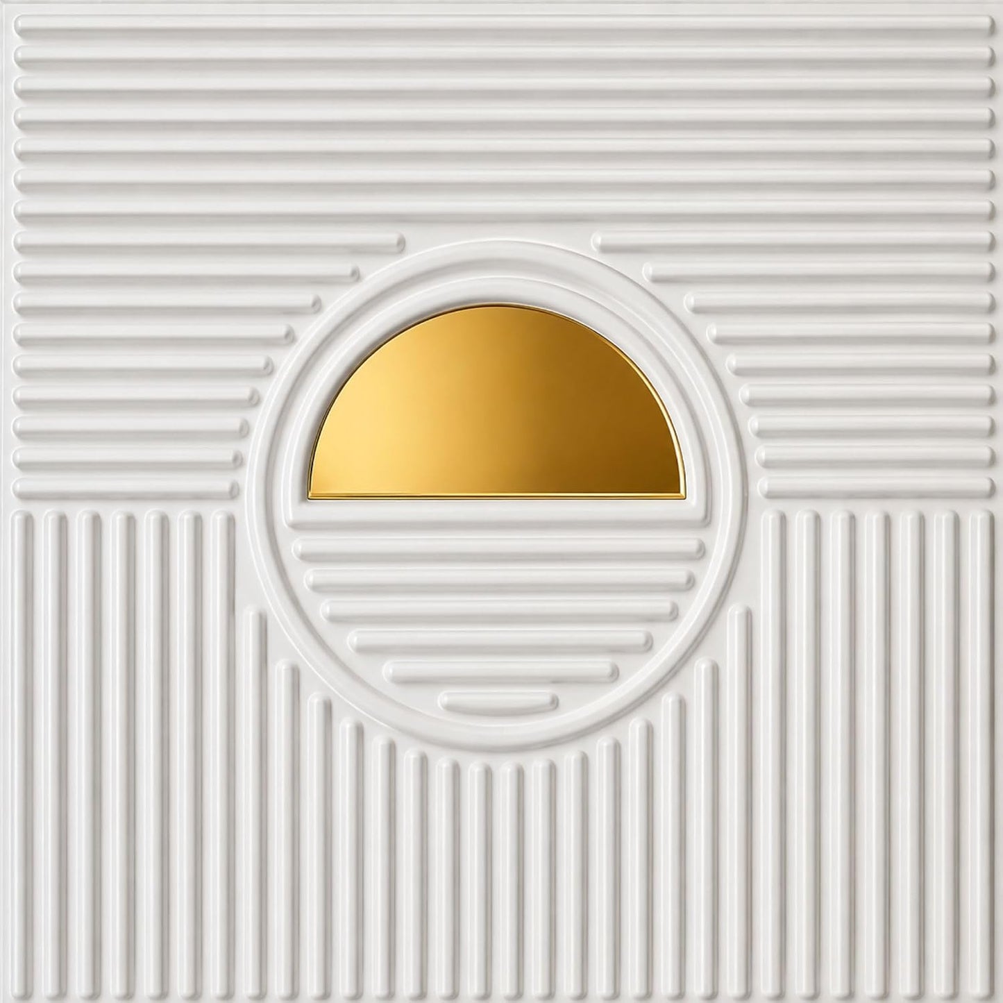 White 3D Wall Panels Fluted Circle Design
