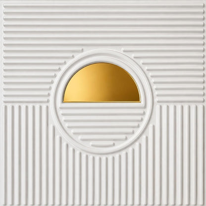White 3D Wall Panels Fluted Circle Design
