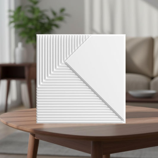 White 3D Wall Panels Fluted Design
