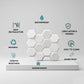 White 3D Wall Panels Hexagon Design-td038