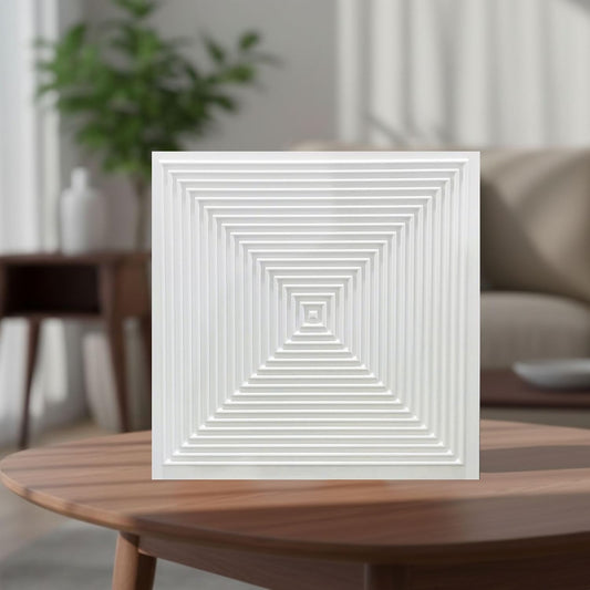 White 3D Wall Panels Line Design
