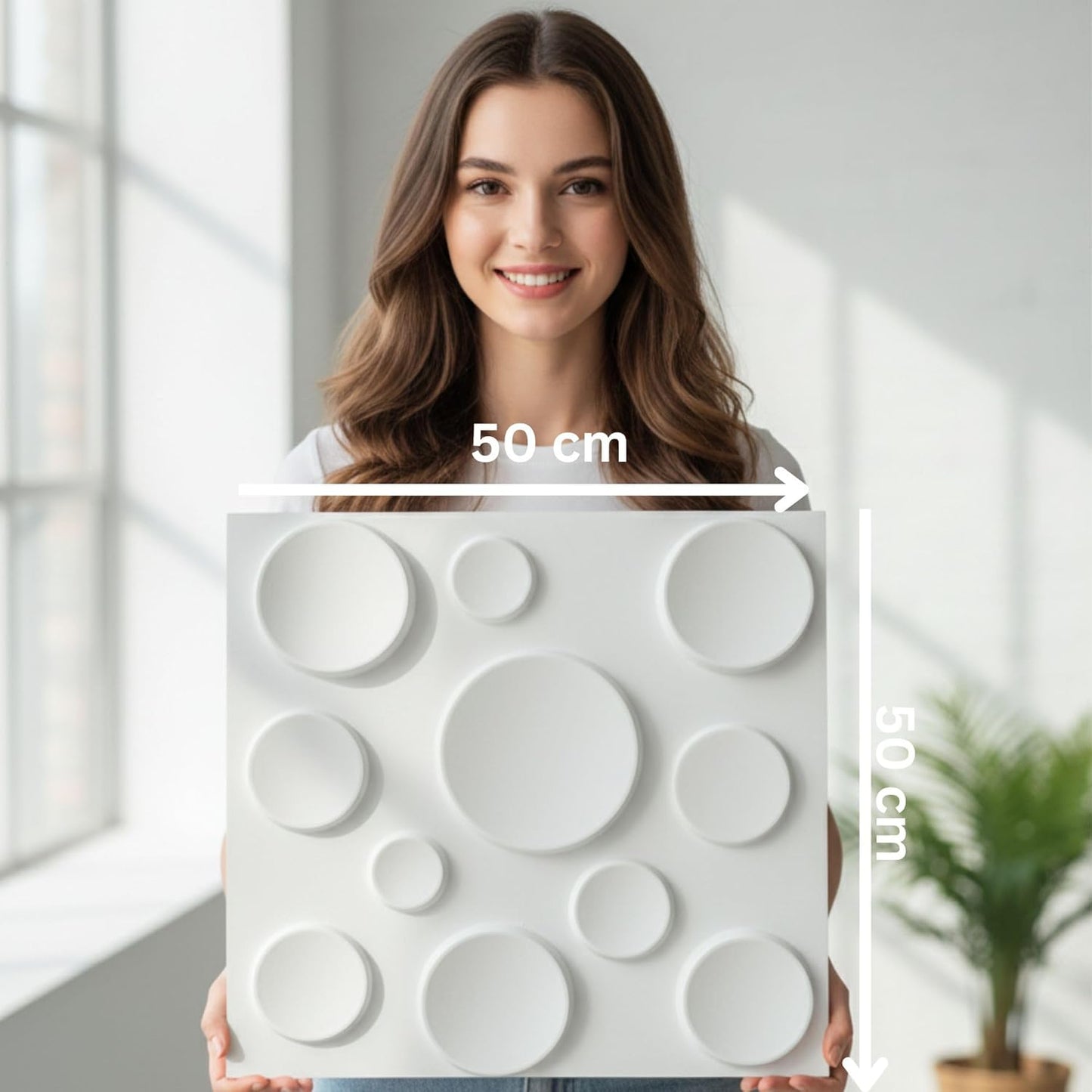 3D Wall Panels - Moon Design 50X50 cm