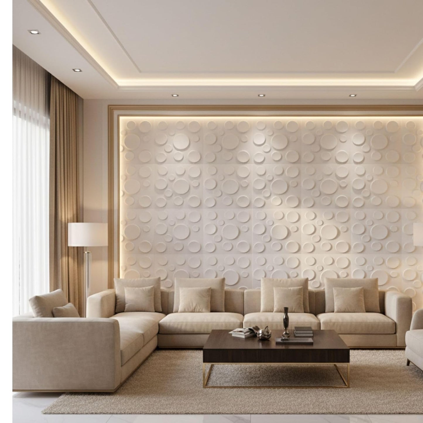 3D Wall Panels - Moon Design 50X50 cm