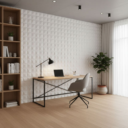 White 3D Wall Panels Pixel Design