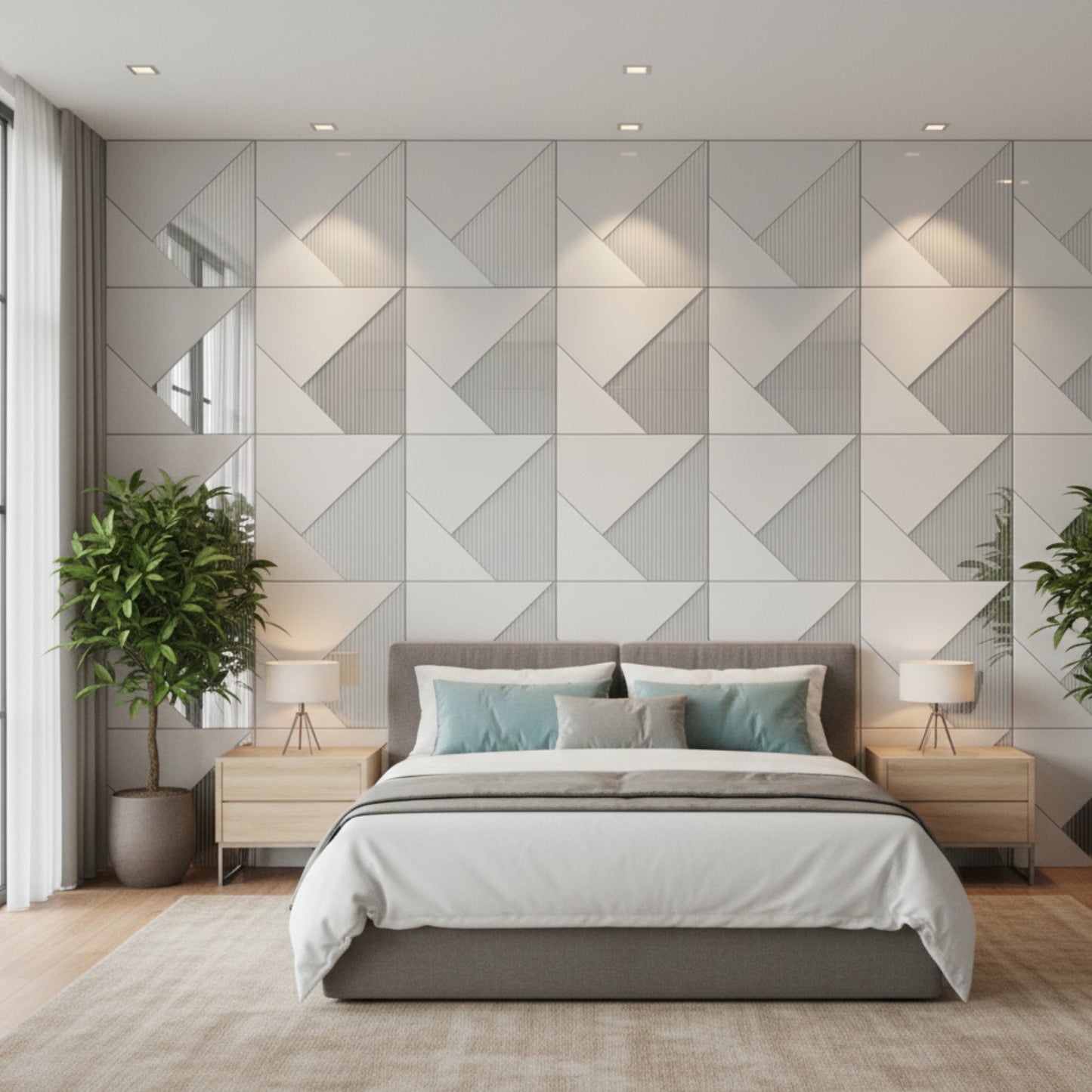 3D Wall Panels for Home Decor PVC Plaina Design 50X50 cm