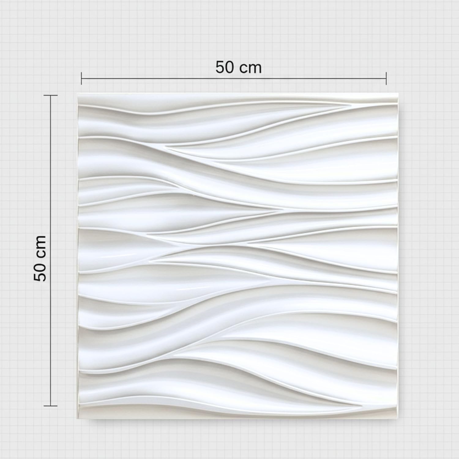White 3D Wall Panels Wave Design
