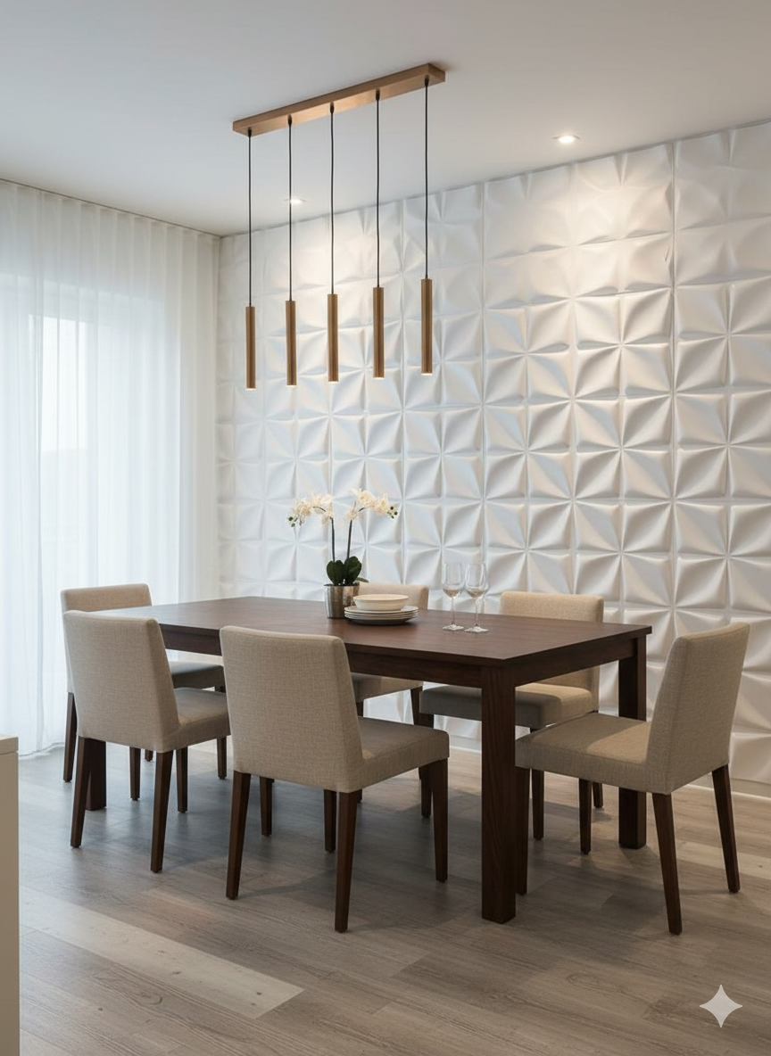 White 3D Wall Panels Bloom Design
