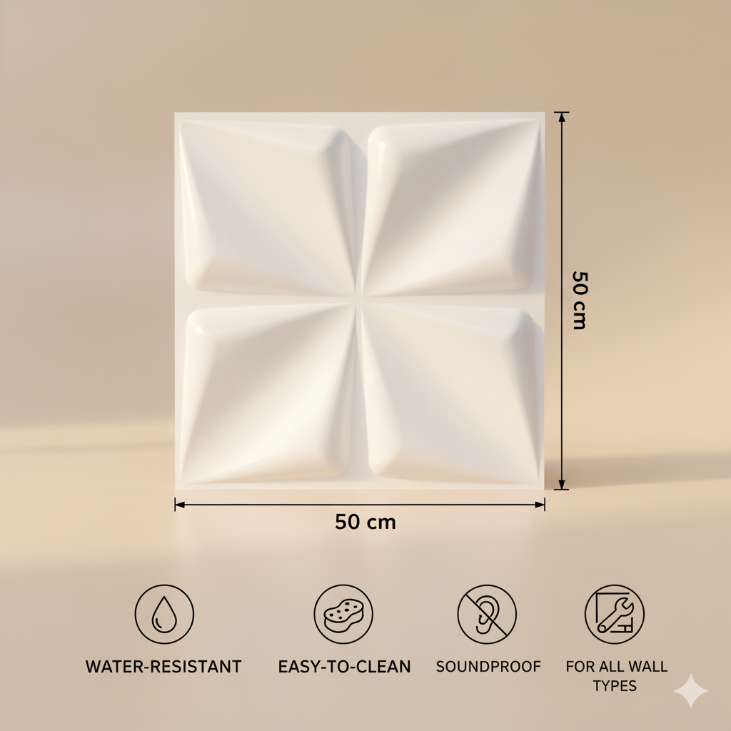 White 3D Wall Panels Bloom Design