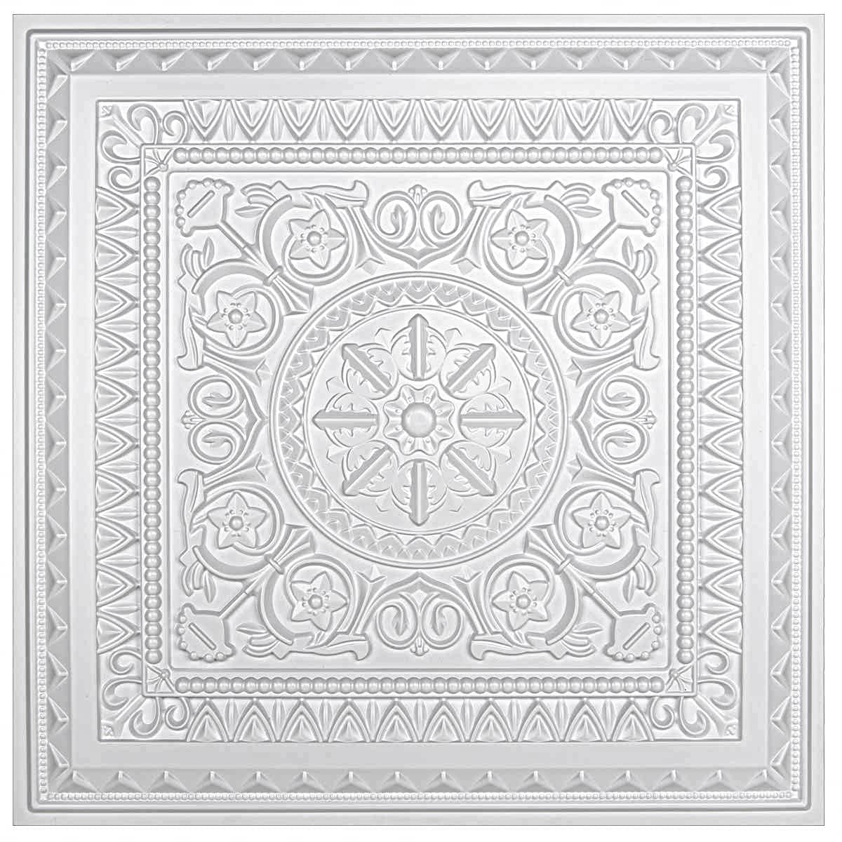 White Floral Design 3D Ceiling Panel