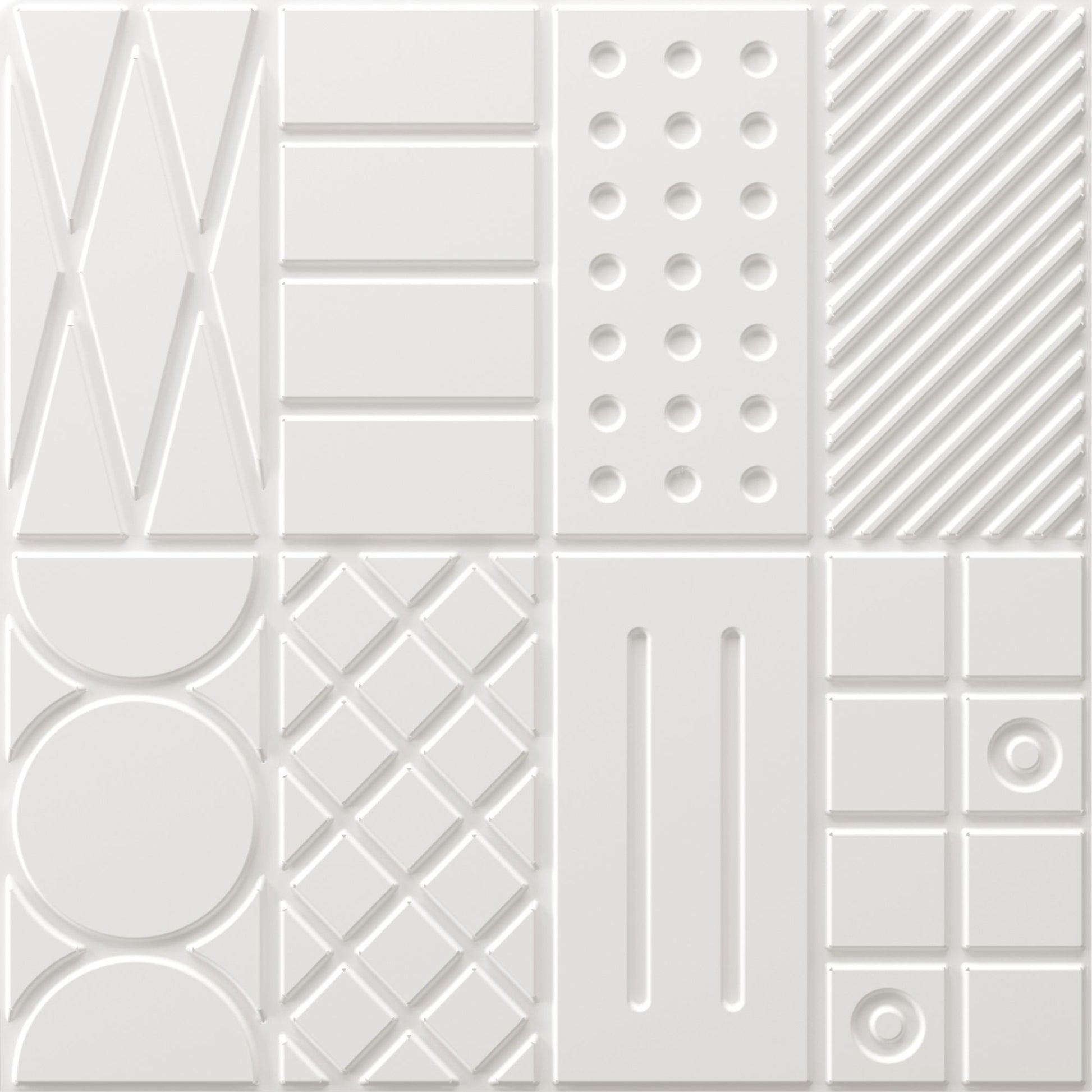 White Self Adhesive Panels Square Design