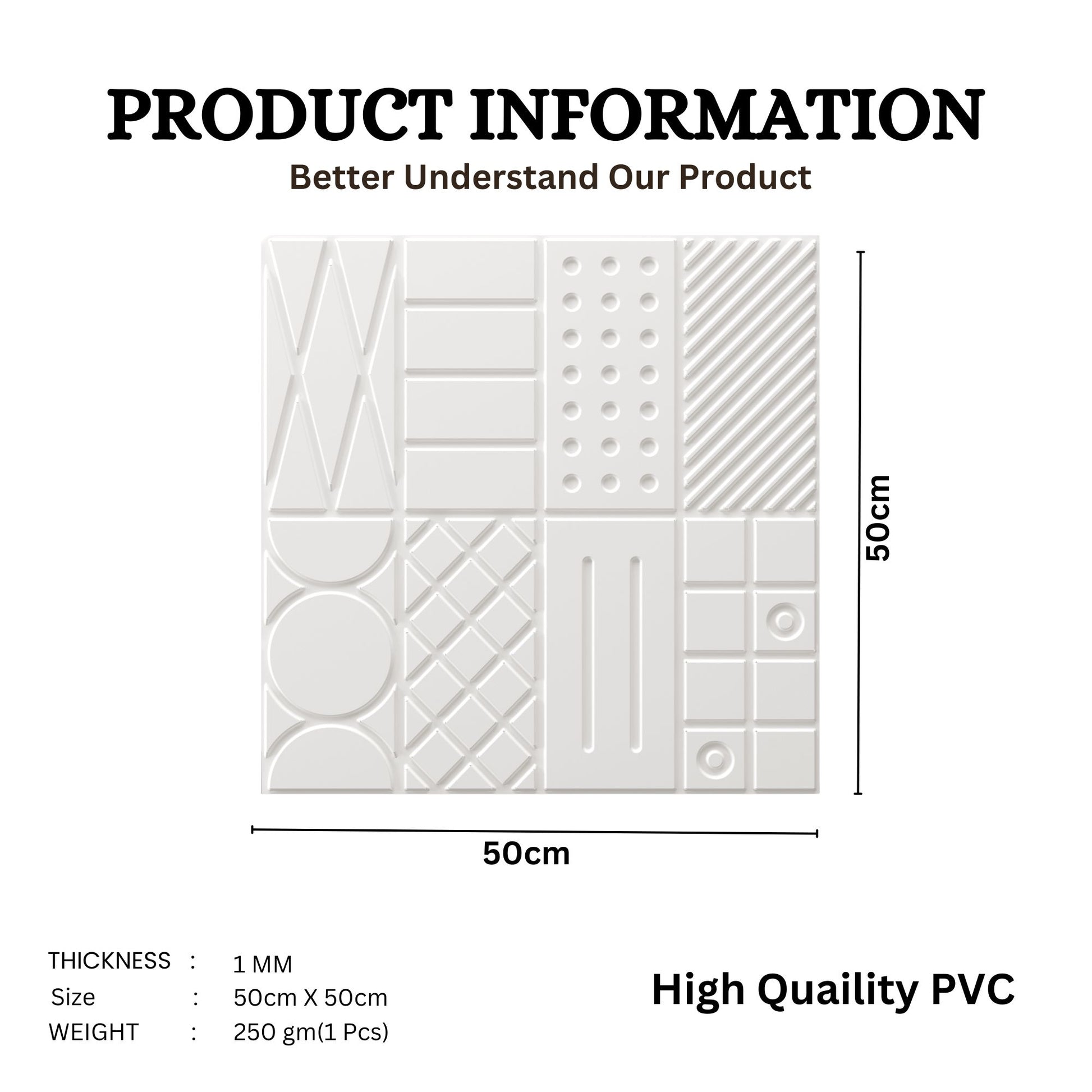 White Self Adhesive Panels Square Design