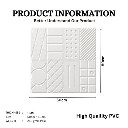 White Self Adhesive Panels Square Design
