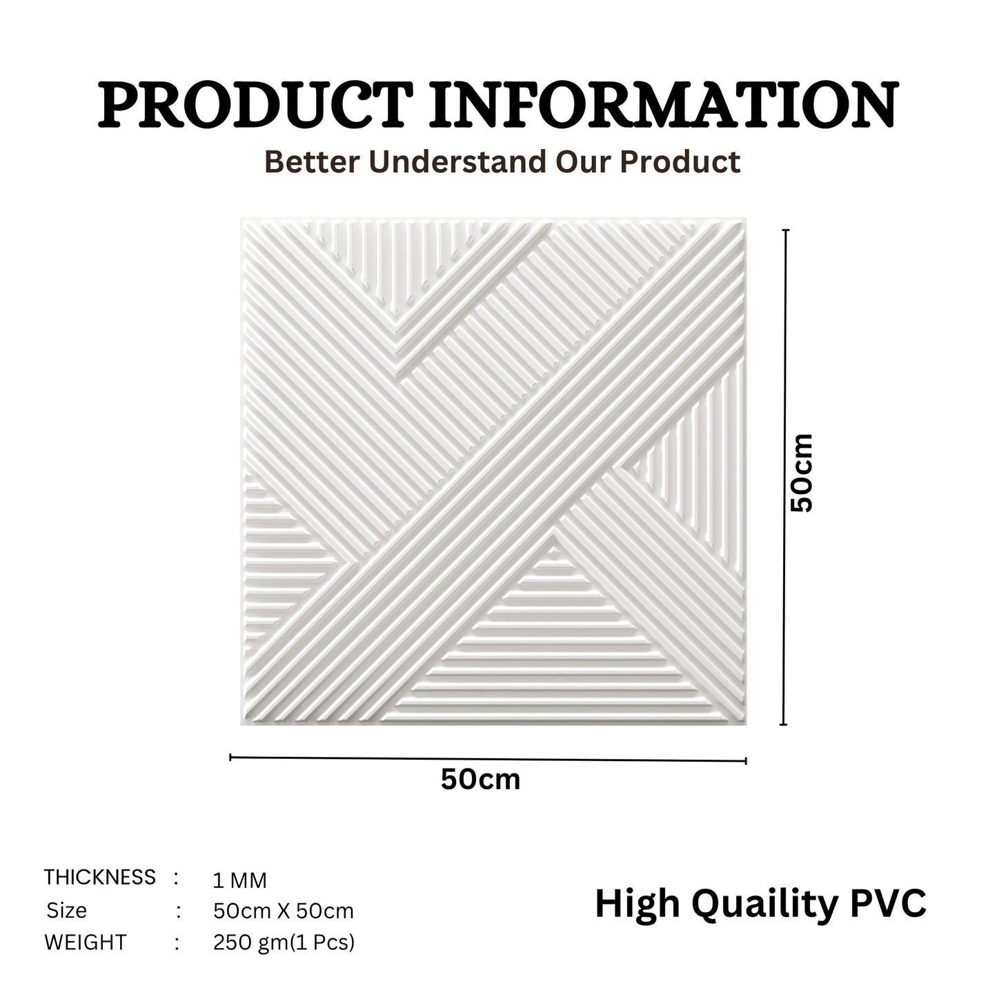 White Self Adhesive Panels Line Abstract Design