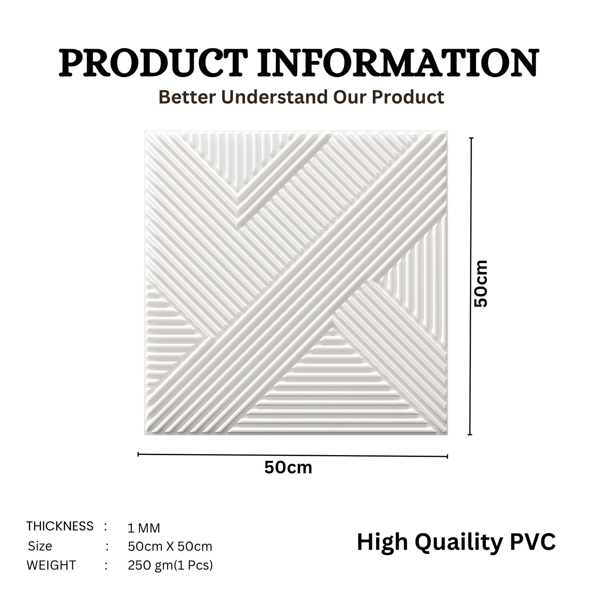 White Self Adhesive Panels Line Abstract Design