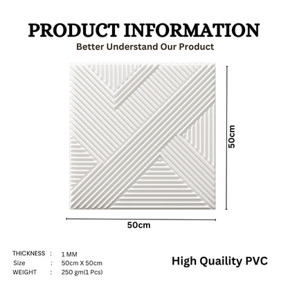 White Self Adhesive Panels Line Abstract Design