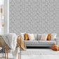 White Marble Self Adhesive Wall Panels Flower Design