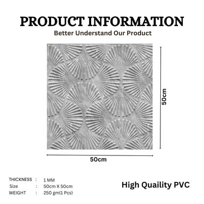 White Marble Self Adhesive Panels Hand Fan Design