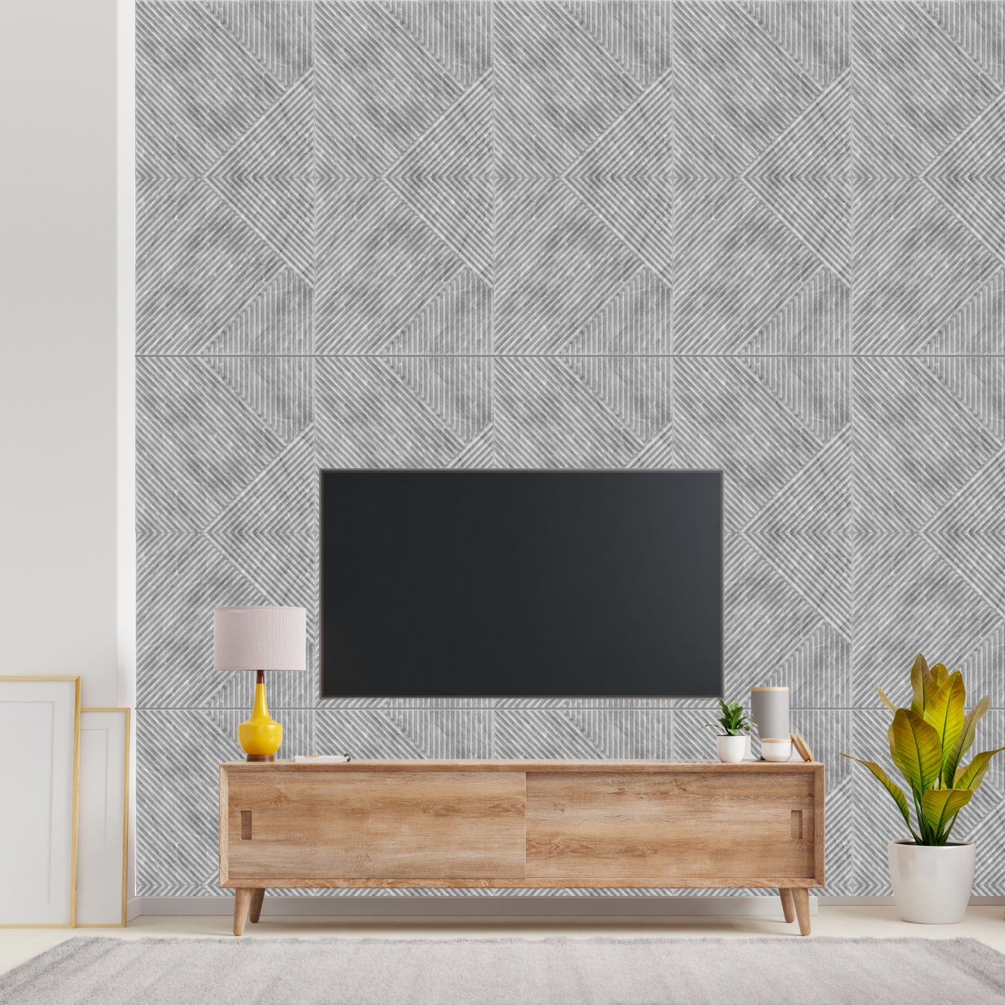 White Marble Self Adhesive Panels Stripe Design