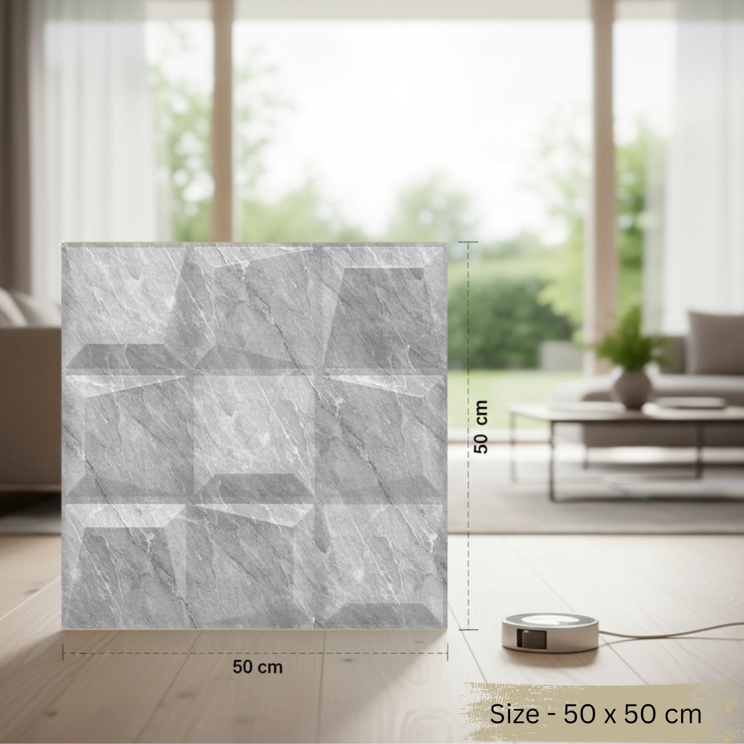White Marble Cubical Design 3D Wall Panels View-4