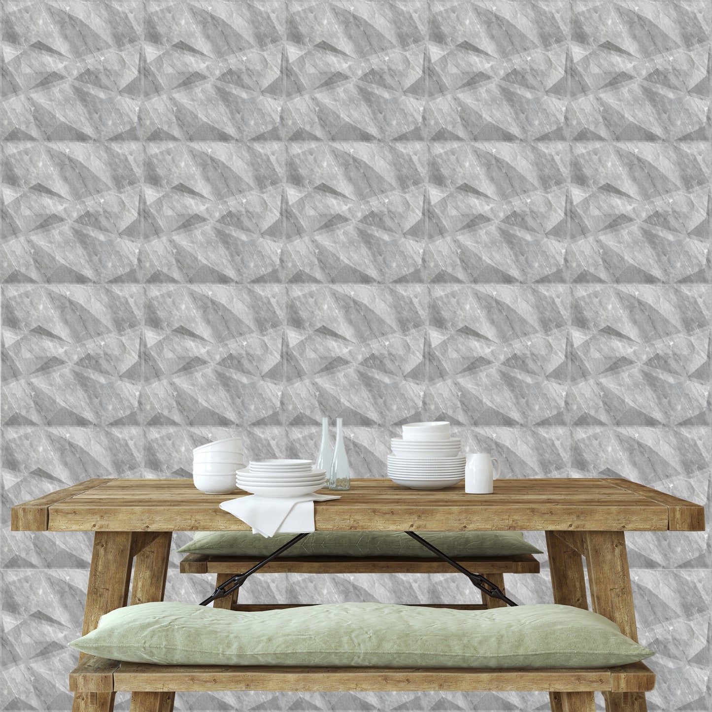 3D Wall Panels - PVC Stone Design 50X50 cm