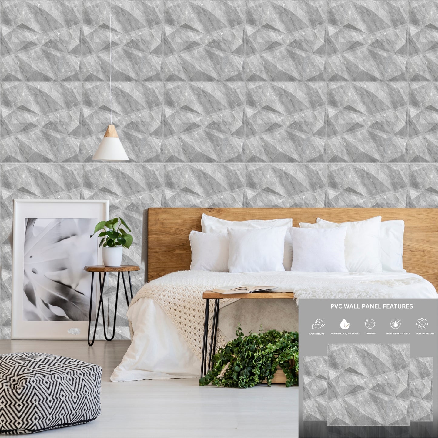 3D Wall Panels - PVC Stone Design 50X50 cm